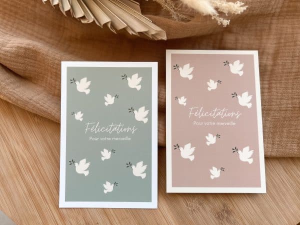 Carte de voeux - Félicitations naissance colombes